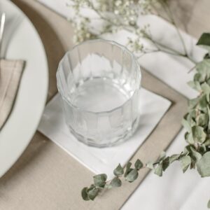 Glasuntersetzer aus Reinleinen