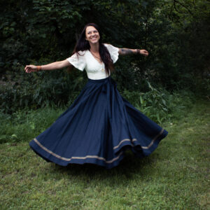 Wickelkreisrock "Myosotis" - dunkelblau XS-M